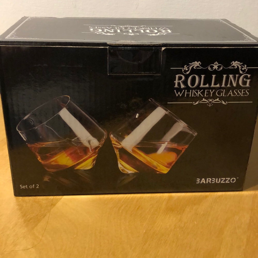 Barbuzzo Fun Party Rolling Whiskey 🥃 Glasses